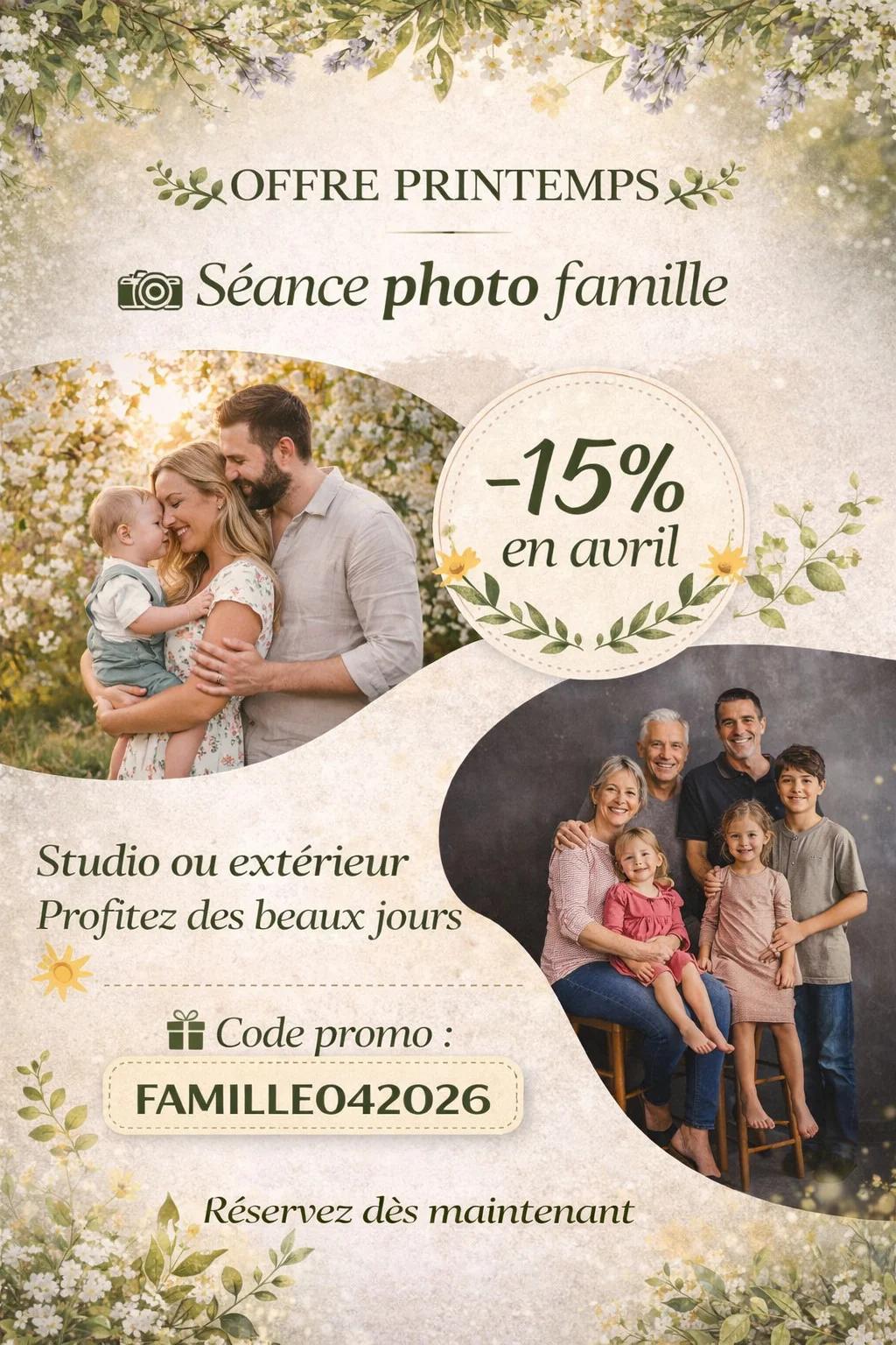 Offre spéciale avril : -15% sur votre séance photo famille en Drôme-Ardèche